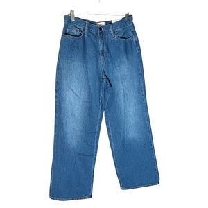 Universal Thread Relaxed Wide Leg Jeans Womens 6 28R High Rise Cotton NWT